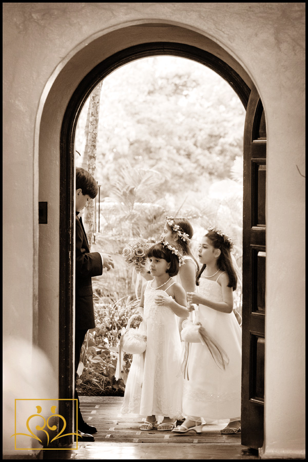 Adorable flowergirls prepare for their moment...