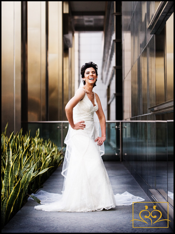 Bianca, beautiful-wearing a Pronovias wedding gown.