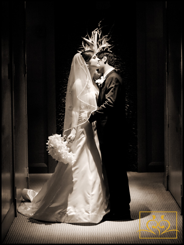 A quiet tender moment... Lauren and Bard share a quiet moment before their wedding starts.