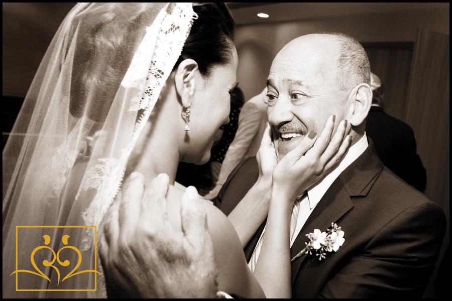 Dad sees his girl moments after the ceremony. Dad sees his girl moments after the ceremony.