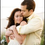 bride and groom on the beach