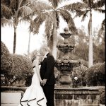 Bride and Groom with Fountain