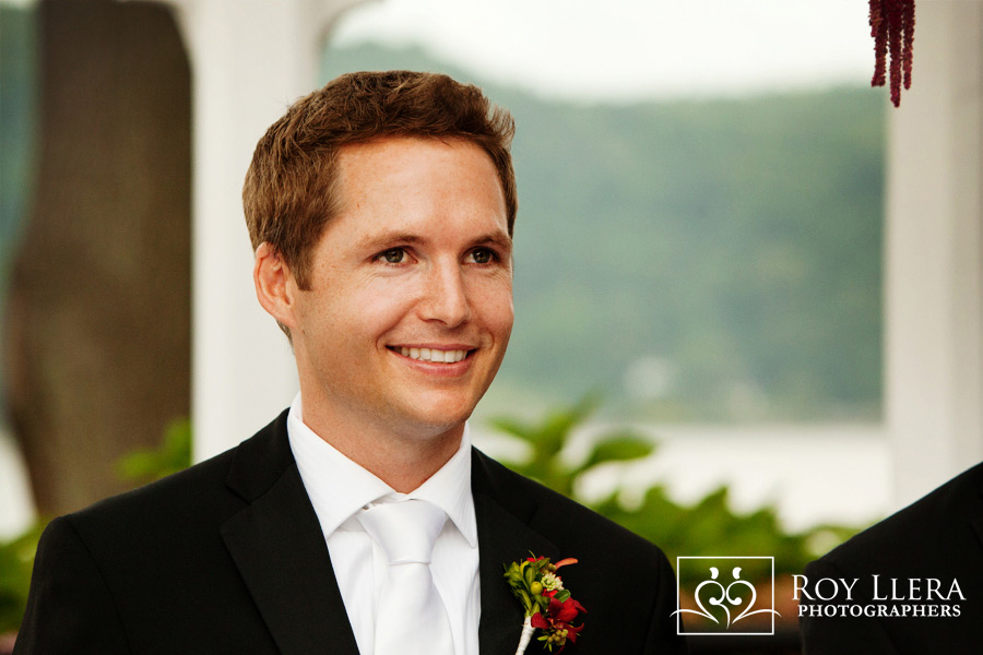 First Look as Groom sees his Bride for the first time